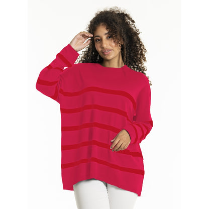 Sandgaard Blouse oversize Blouse Striped Red/Pink