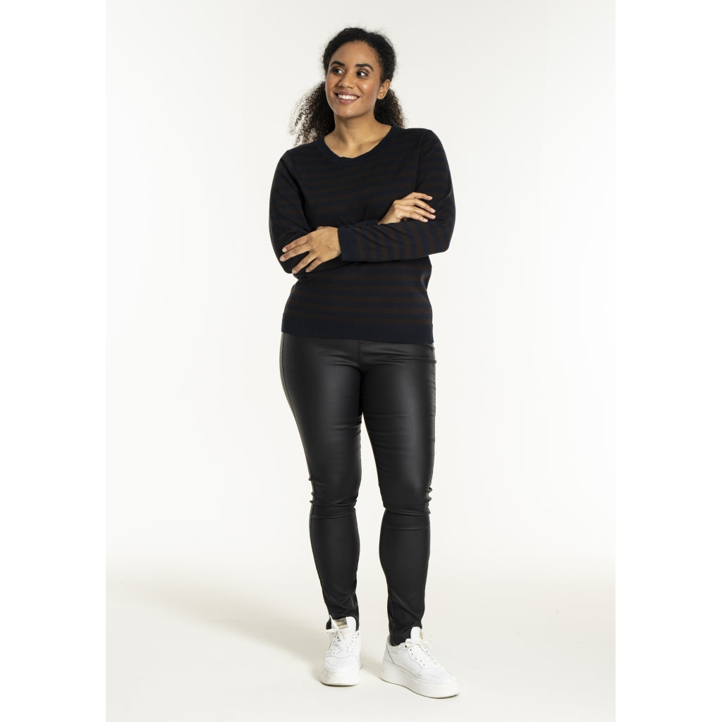 Sandgaard Helsinki - Blouse - Stripes Blouse Dark Blue/Dark Brown