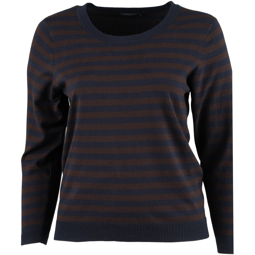 Sandgaard Helsinki - Blouse - Stripes Blouse Dark Blue/Dark Brown