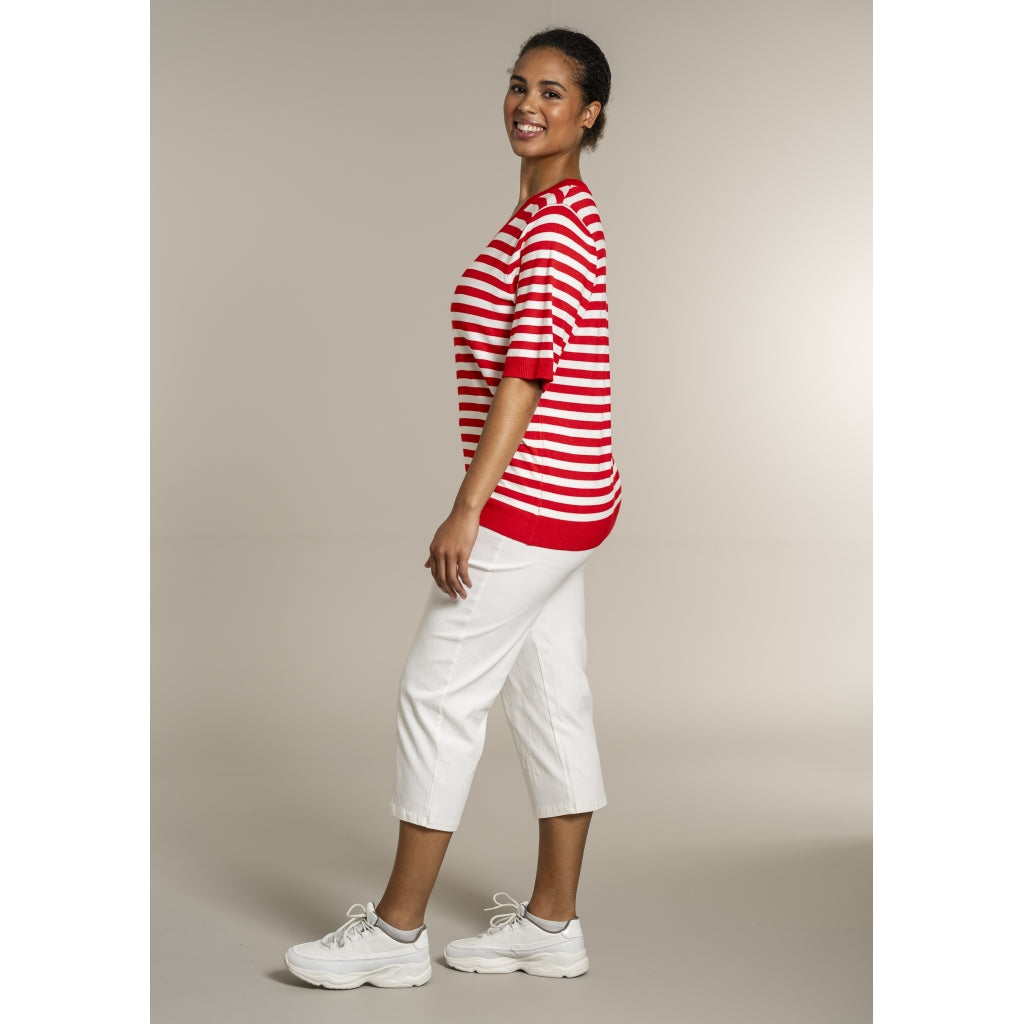 Sandgaard Helsinki - T-shirt - Stripes T-Shirt Mandarin/Offwhite