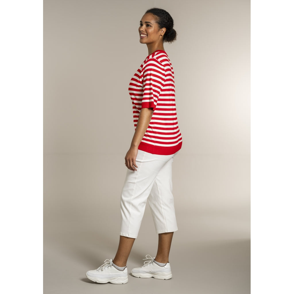 Sandgaard Helsinki - T-shirt - Stripes T-Shirt Mandarin/Offwhite