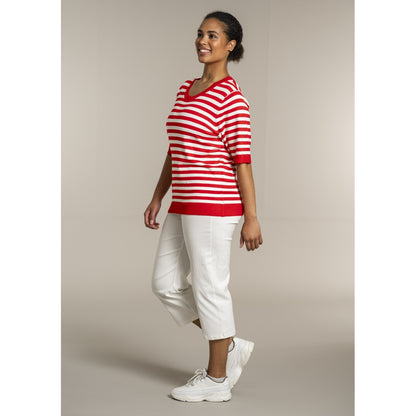Sandgaard Helsinki - T-shirt - Stripes T-Shirt Mandarin/Offwhite