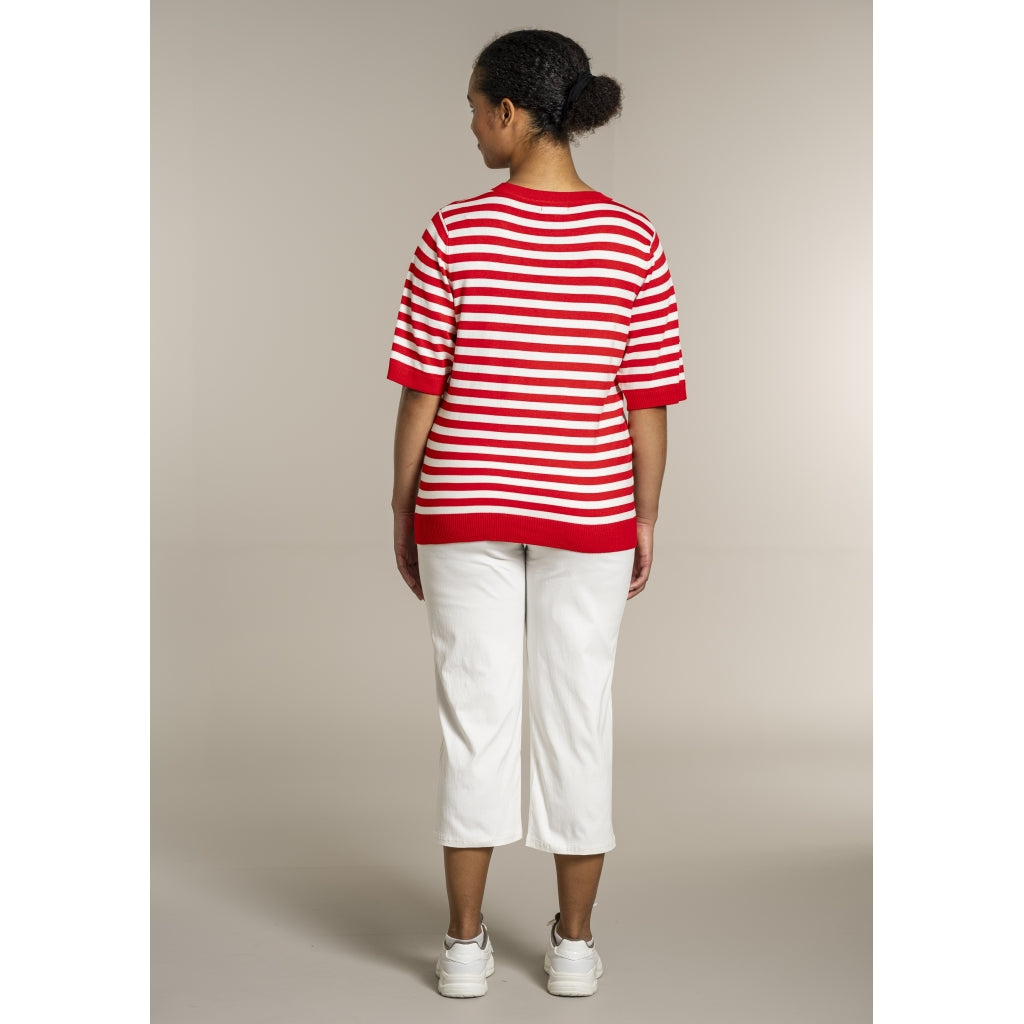 Sandgaard Helsinki - T-shirt - Stripes T-Shirt Mandarin/Offwhite