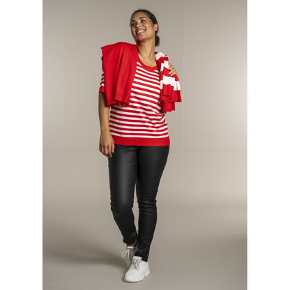 Sandgaard Helsinki - T-shirt - Stripes T-Shirt Mandarin/Offwhite