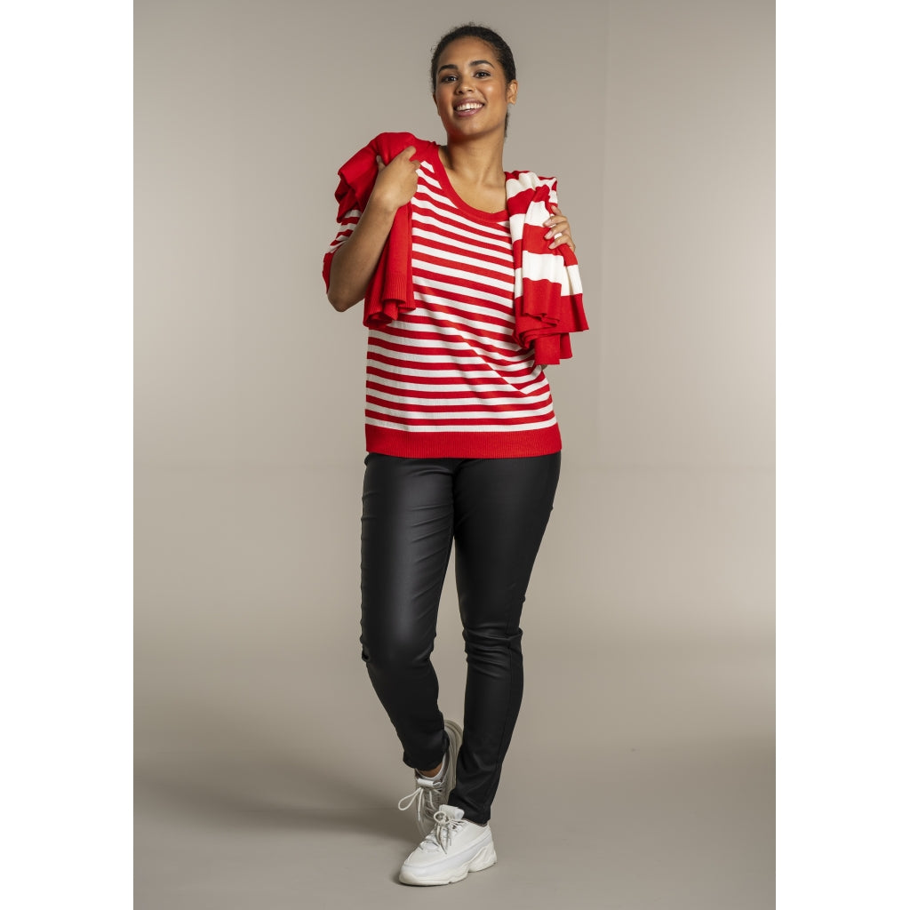 Sandgaard Helsinki - T-shirt - Stripes T-Shirt Mandarin/Offwhite