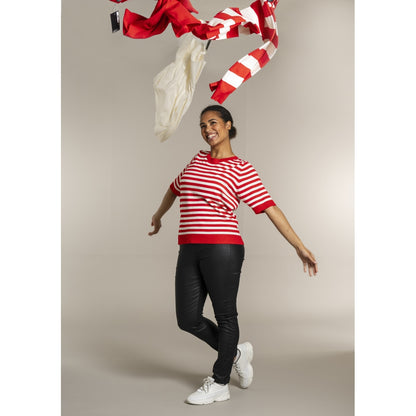 Sandgaard Helsinki - T-shirt - Stripes T-Shirt Mandarin/Offwhite