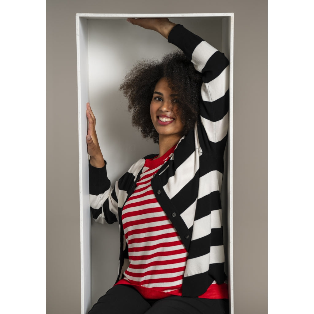 Sandgaard Helsinki - T-shirt - Stripes T-Shirt Mandarin/Offwhite