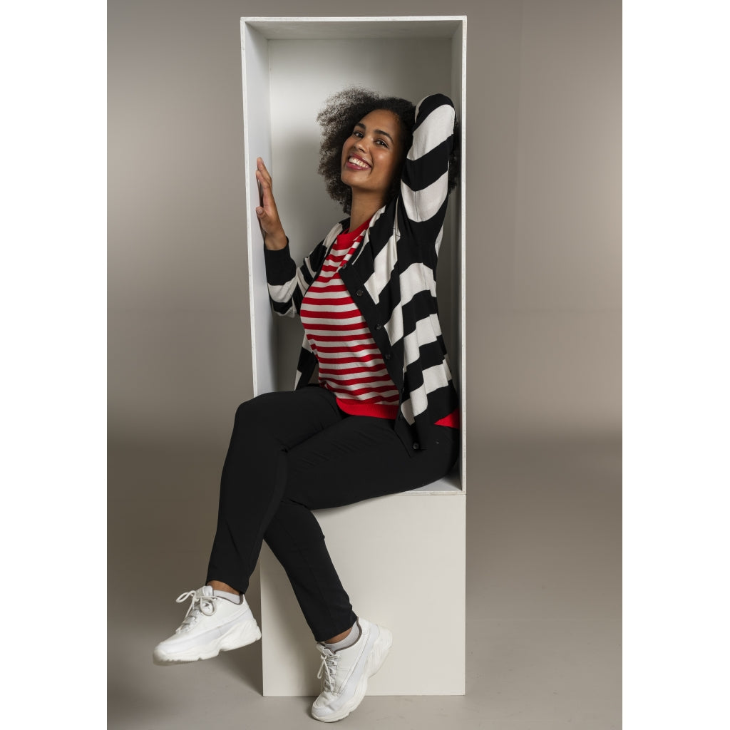 Sandgaard Helsinki - T-shirt - Stripes T-Shirt Mandarin/Offwhite