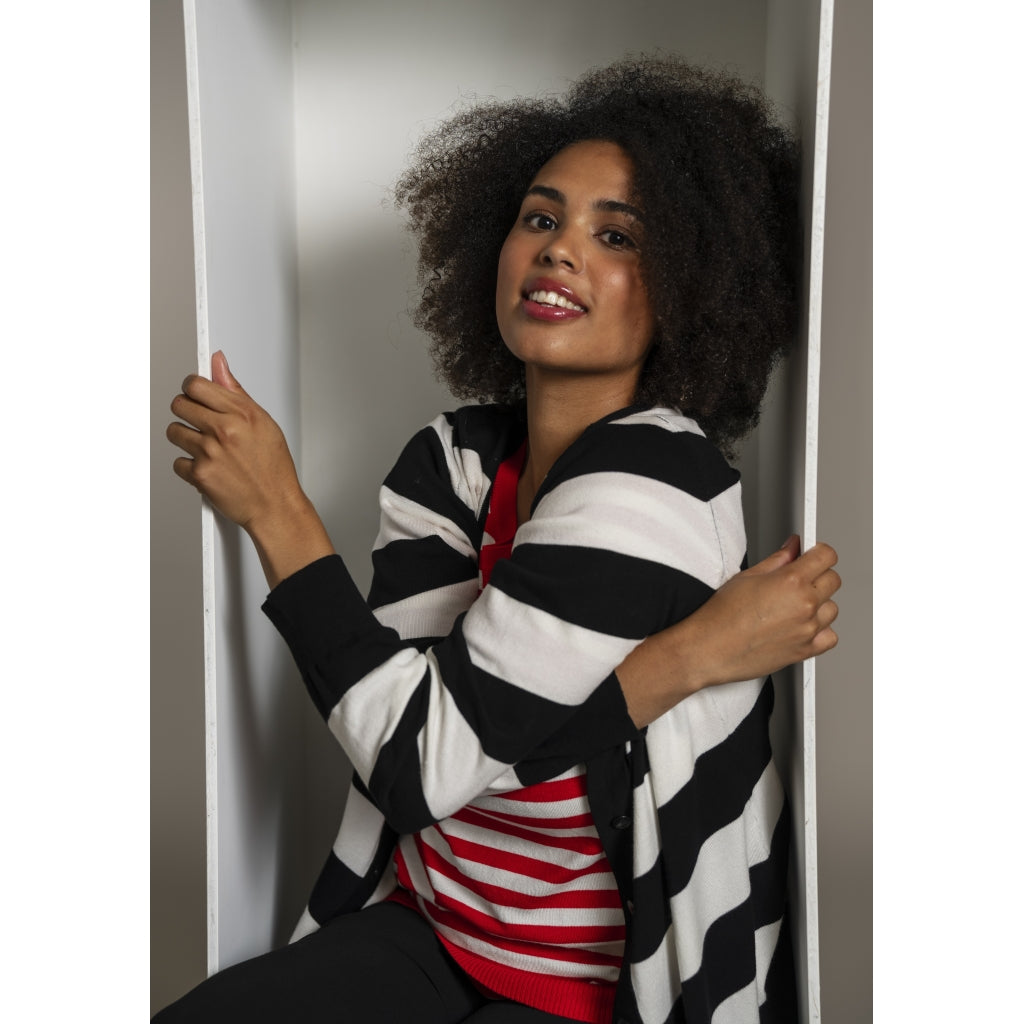 Sandgaard Helsinki - T-shirt - Stripes T-Shirt Mandarin/Offwhite