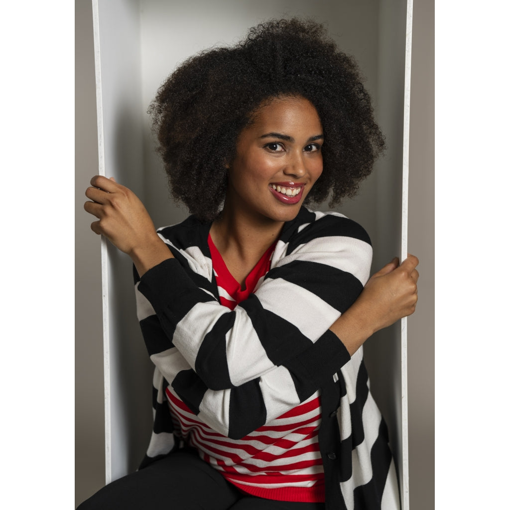 Sandgaard Helsinki - T-shirt - Stripes T-Shirt Mandarin/Offwhite