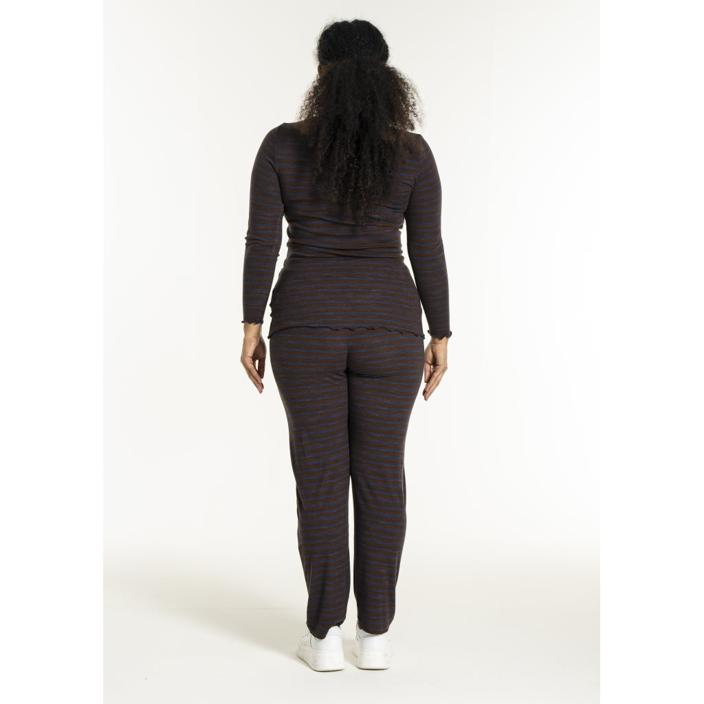 Sandgaard Rib Pants Pants Dark Blue/Dark Brown