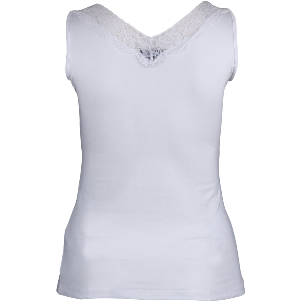 Sandgaard Top With Lace Top White