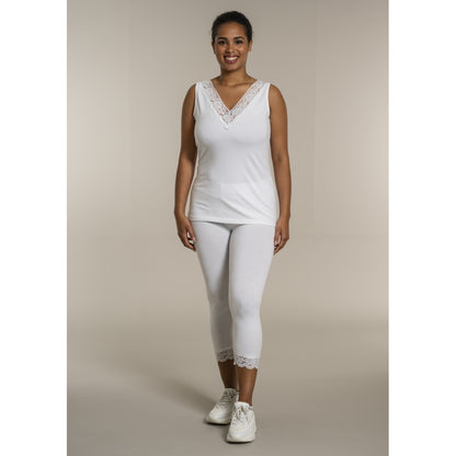 Sandgaard Top With Lace Top White