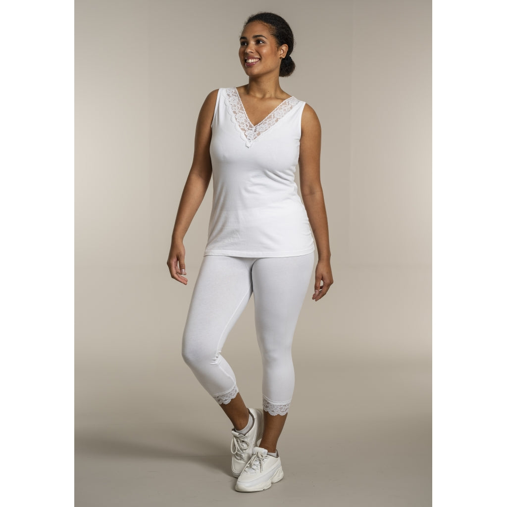 Sandgaard Top With Lace Top White
