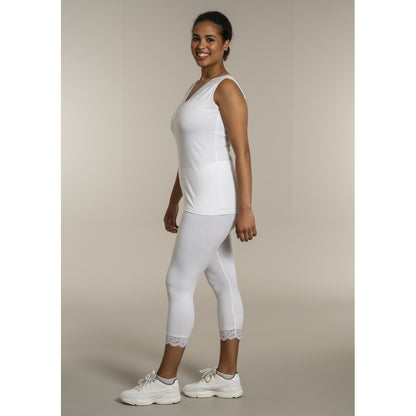 Sandgaard Top With Lace Top White