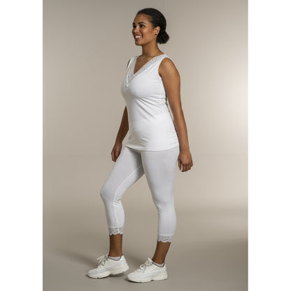 Sandgaard Top With Lace Top White