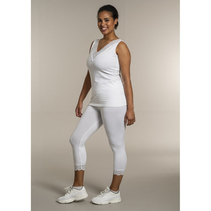 Sandgaard Top With Lace Top White