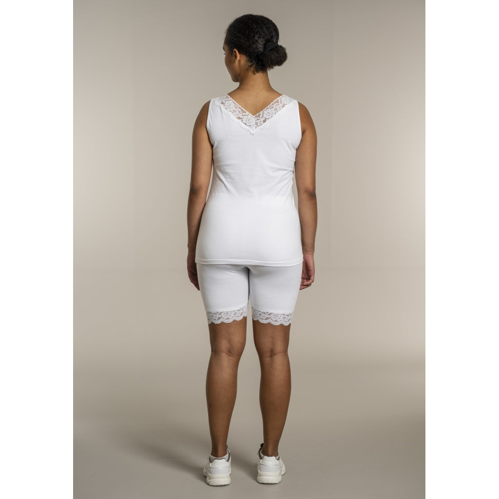Sandgaard Top With Lace Top White