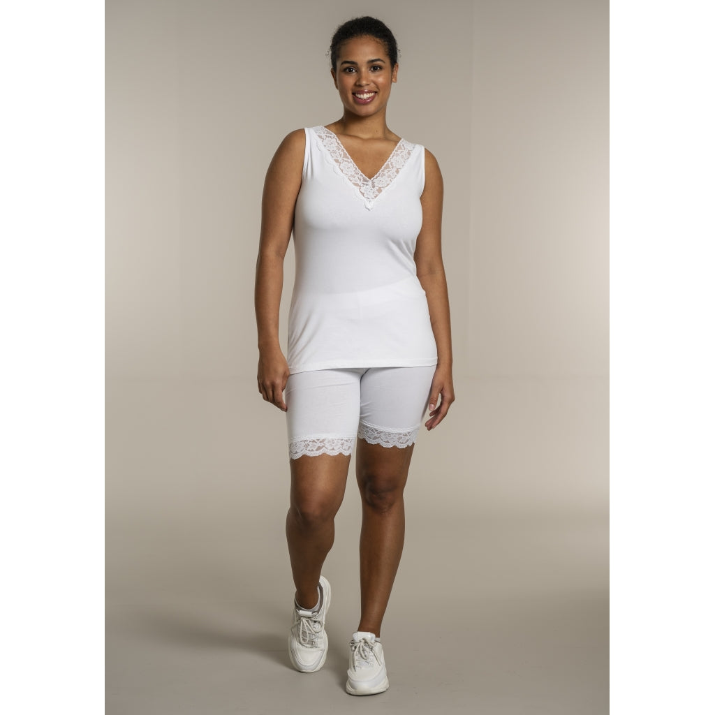 Sandgaard Top With Lace Top White
