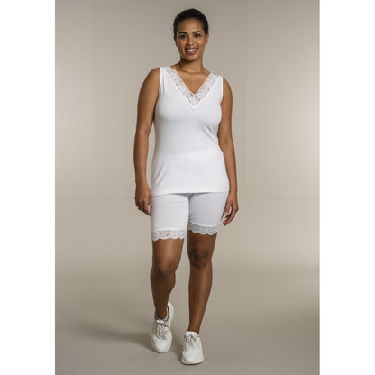 Sandgaard Top With Lace Top White