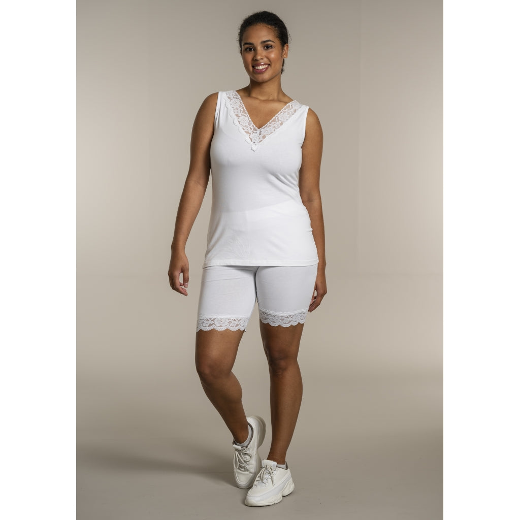 Sandgaard Top With Lace Top White