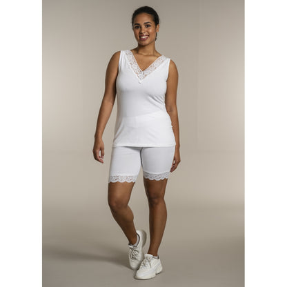 Sandgaard Top With Lace Top White