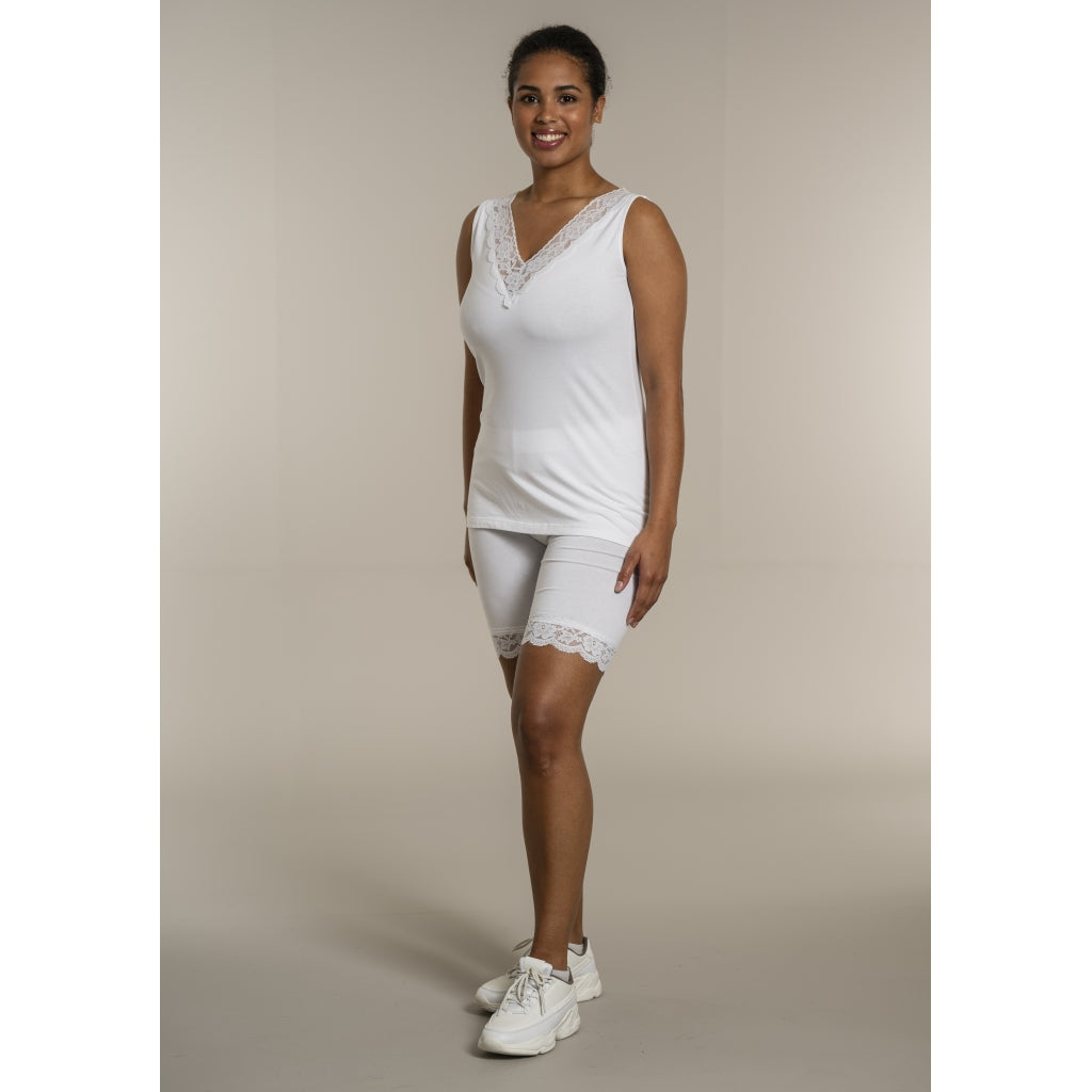 Sandgaard Top With Lace Top White