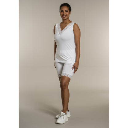 Sandgaard Top With Lace Top White