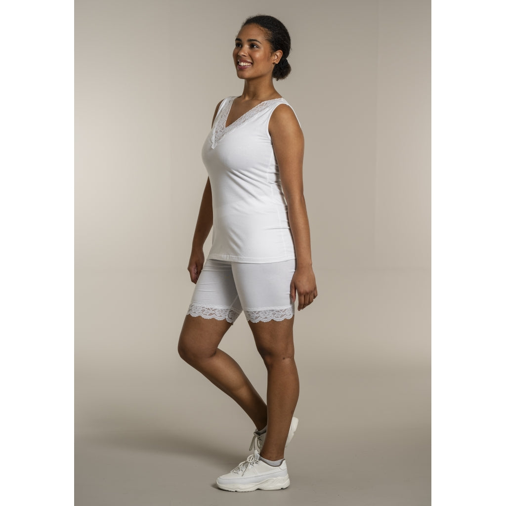 Sandgaard Top With Lace Top White