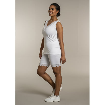 Sandgaard Top With Lace Top White