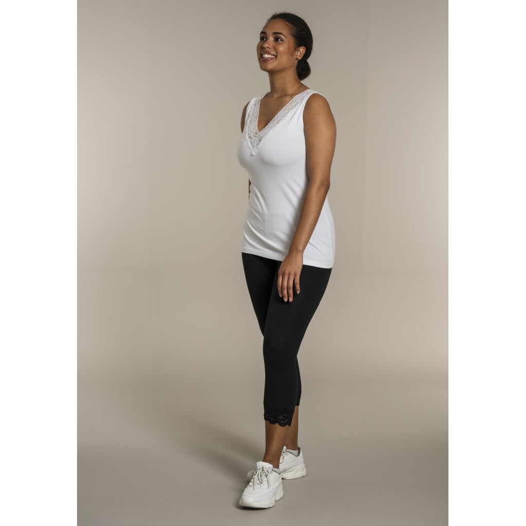 Sandgaard Top With Lace Top White