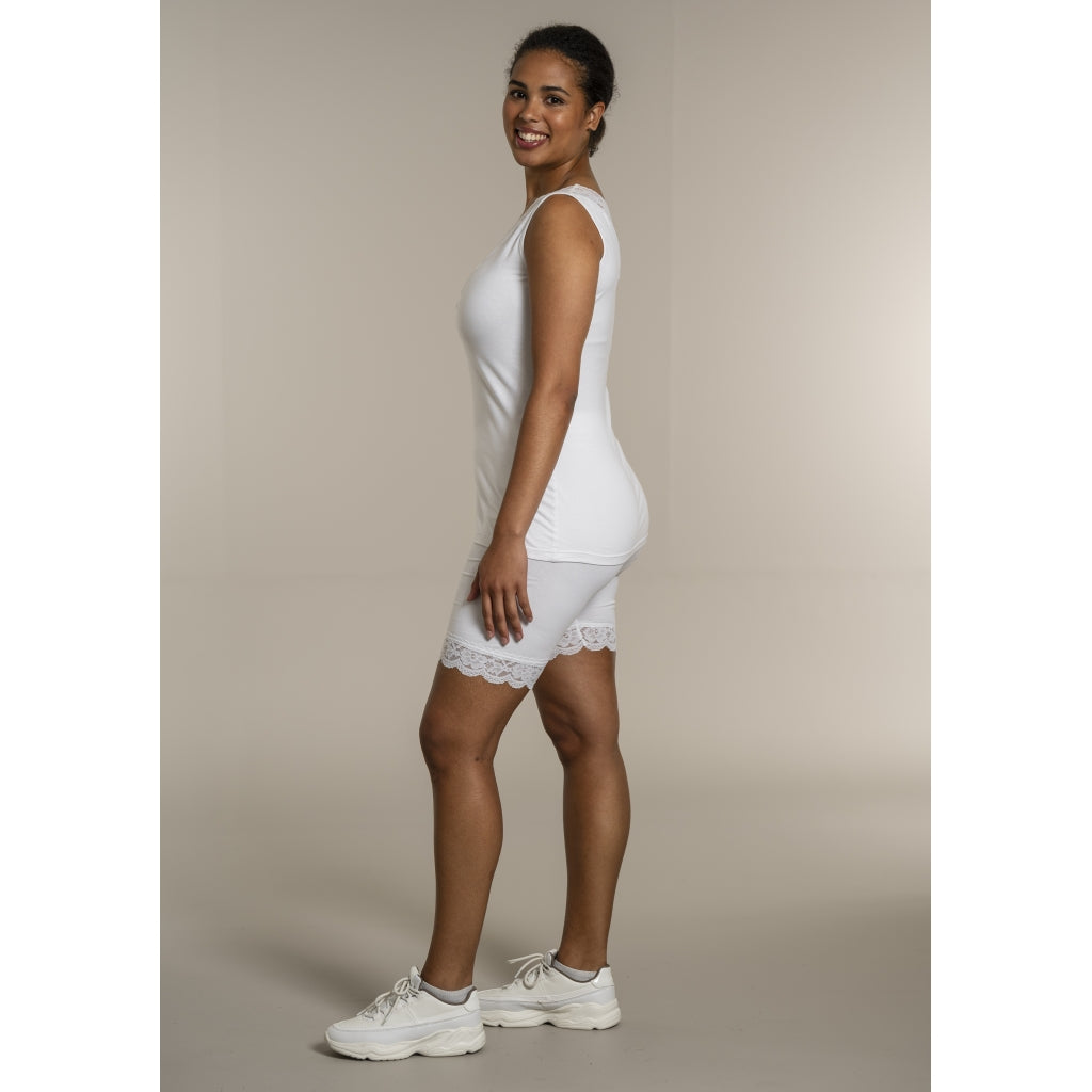 Sandgaard Top With Lace Top White