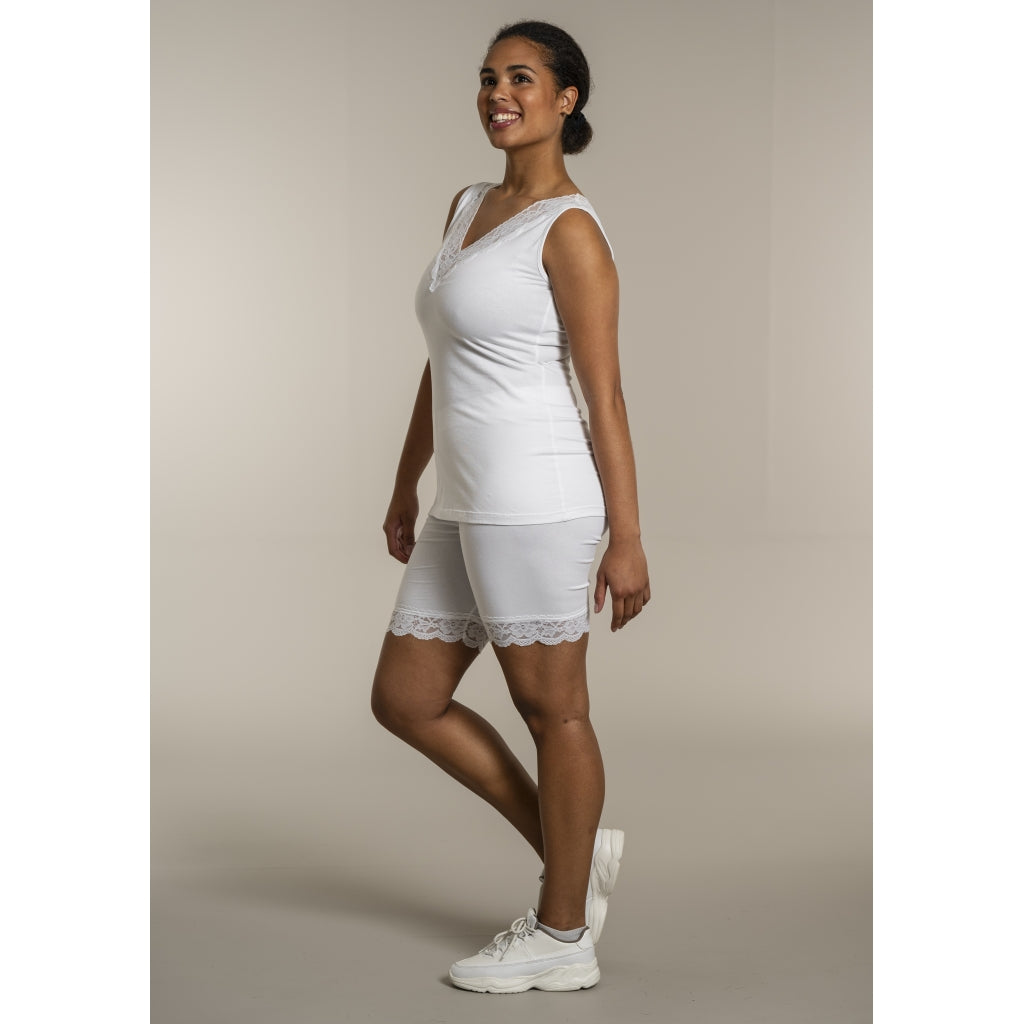 Sandgaard Top With Lace Top White