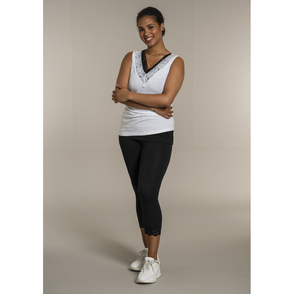 Sandgaard Top With Lace Top White