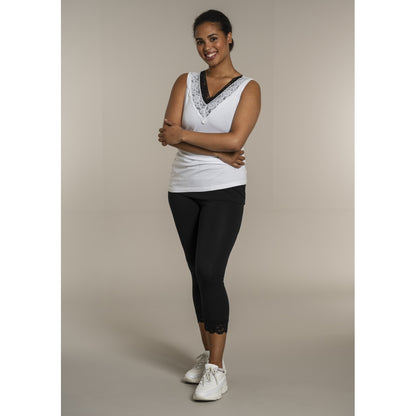 Sandgaard Top With Lace Top White