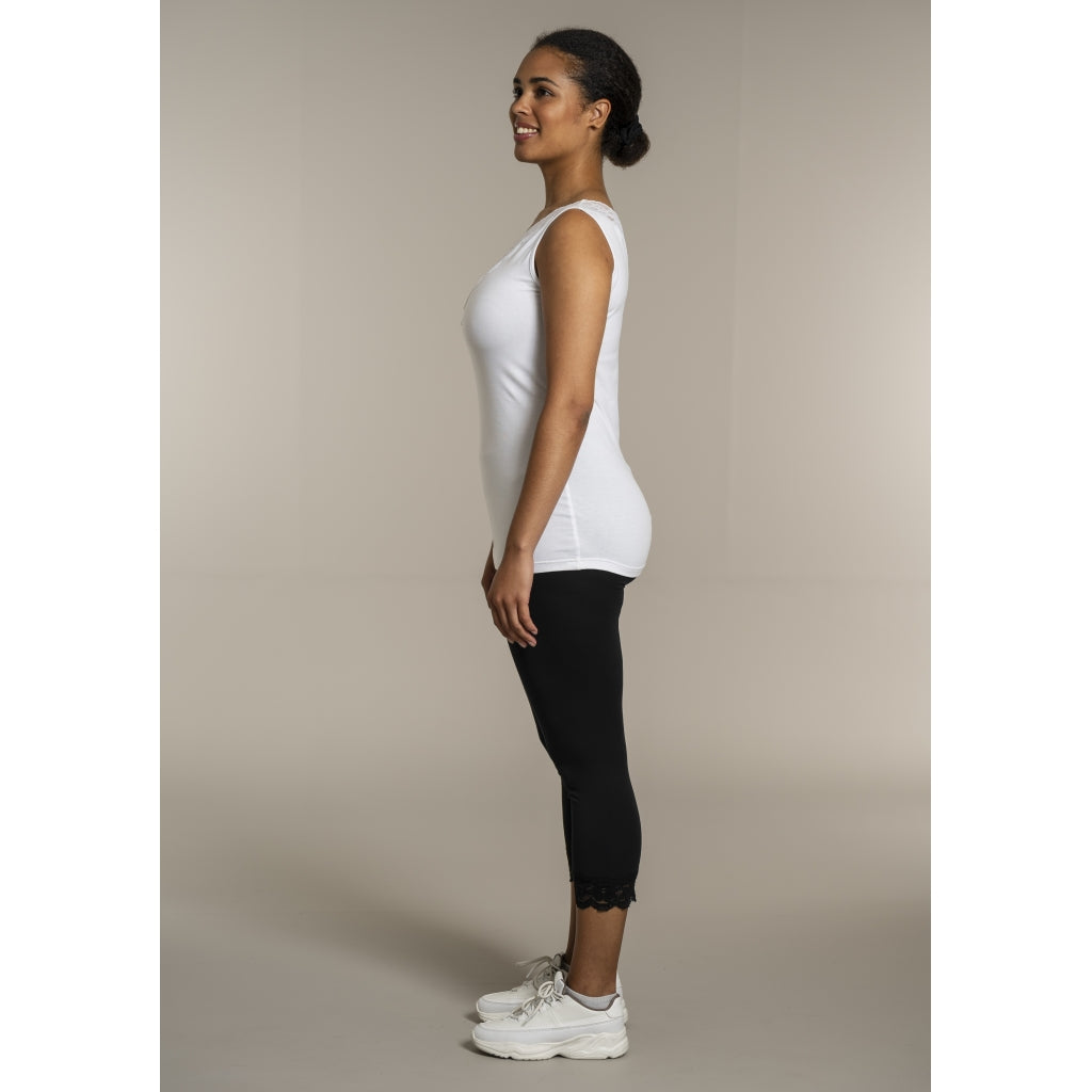 Sandgaard Top With Lace Top White