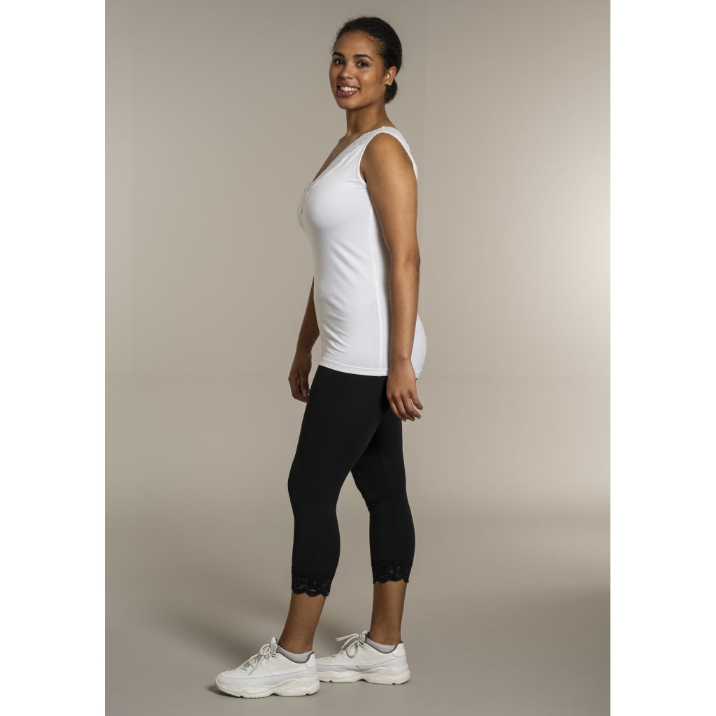 Sandgaard Top With Lace Top White