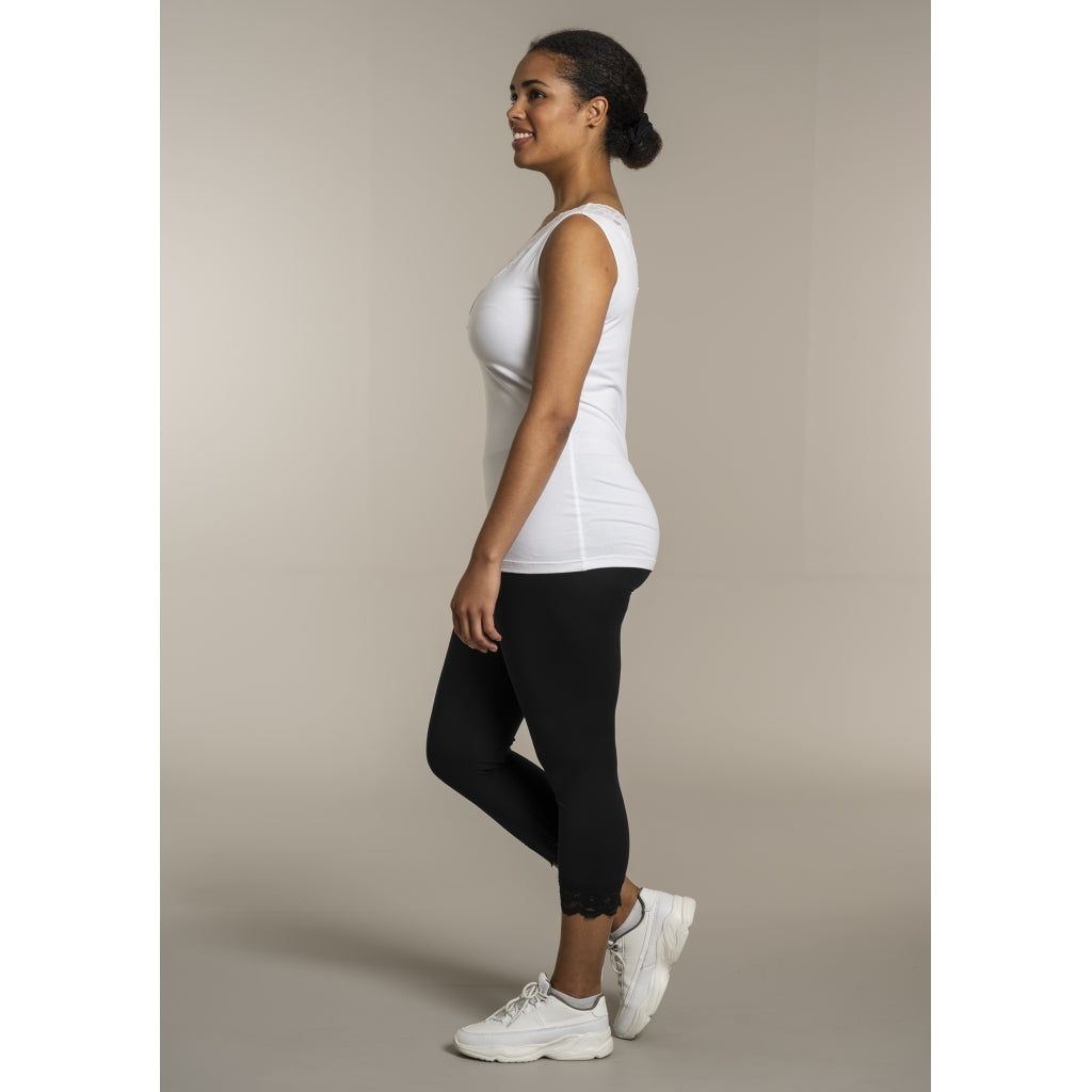 Sandgaard Top With Lace Top White