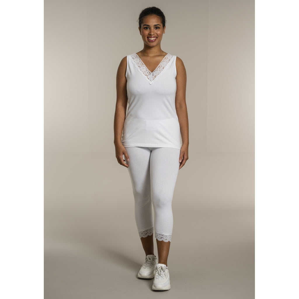 Sandgaard Top With Lace Top White