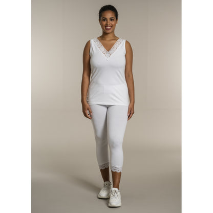 Sandgaard Top With Lace Top White