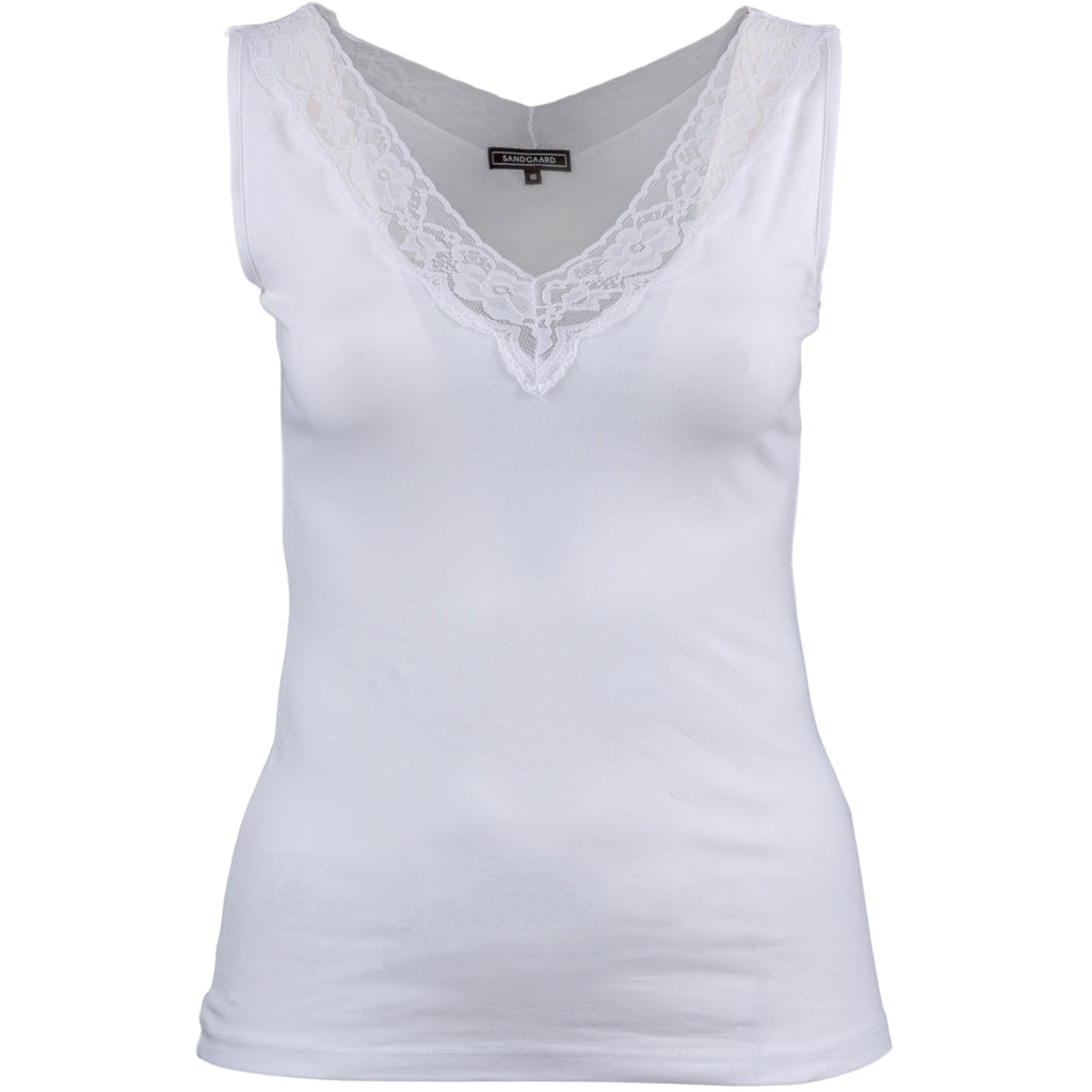 Sandgaard Top With Lace Top White
