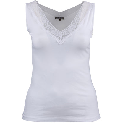 Sandgaard Top With Lace Top White